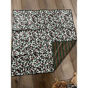 Longaberger BUFFET BRICK COVER Holly Imperial Stripe Fabric 24" square NEW